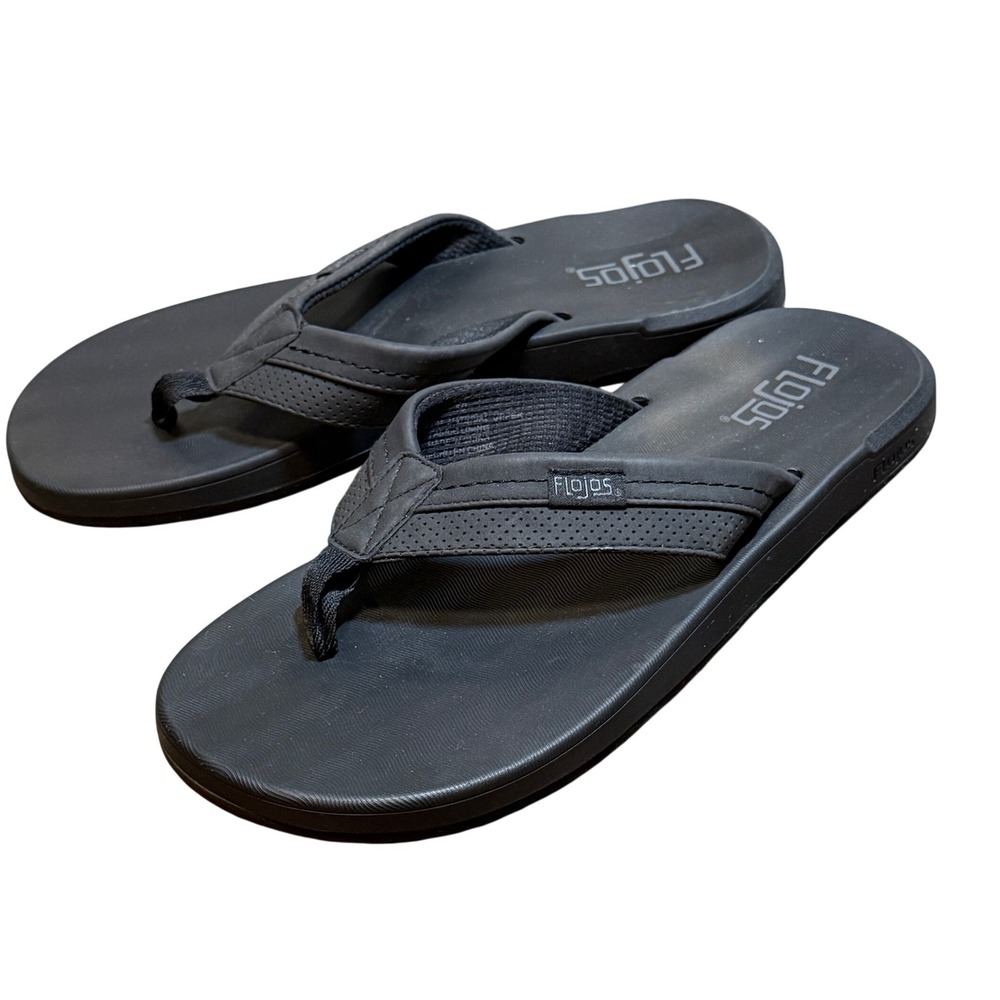 Flojos Men's Levee Flip Flop, Black,10
